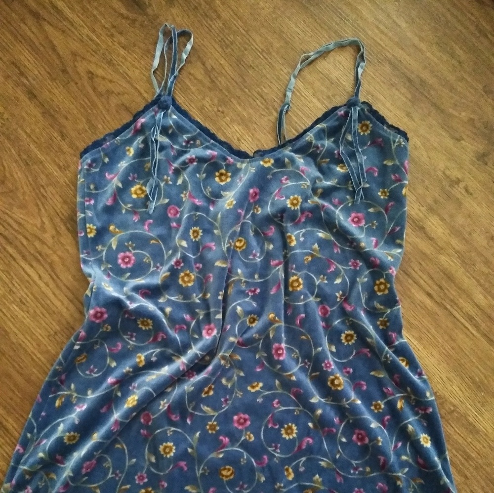 Victoria Secret Blue Velvet Flowers Dress